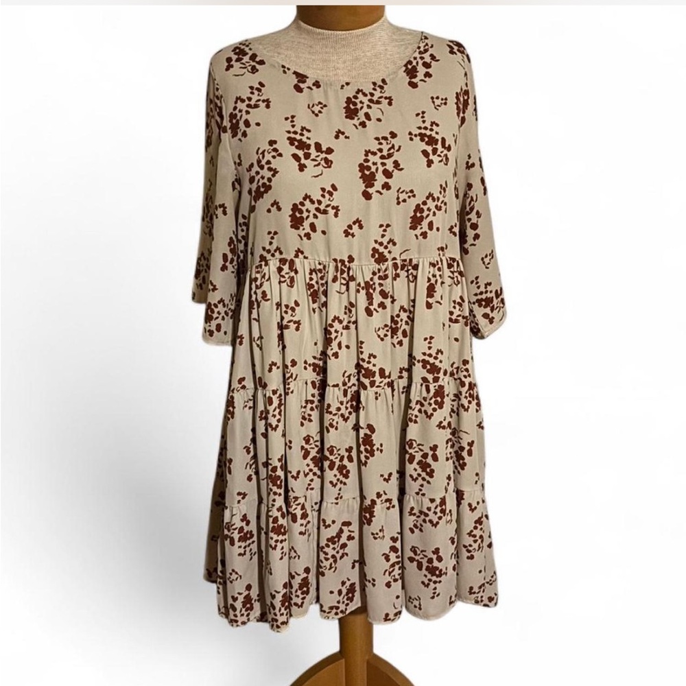 By Together Cream Ruffled Tiered Sundress